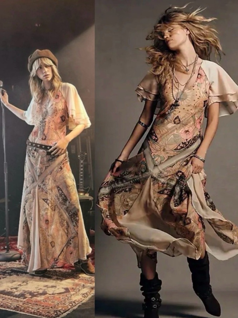 NWT Free People Celestial Nights Maxi Boho Whimsical Country Dress XS reg $228